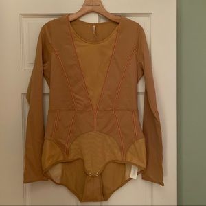 Wear in Good Health Indie Structured Natural Bodysuit Nude Red